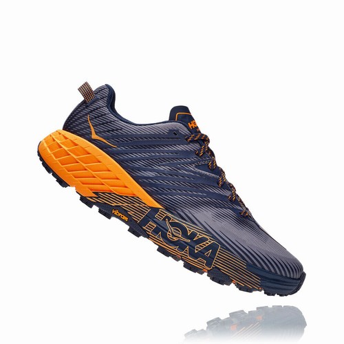 Hoka One One SPEEDGOAT 4 Trail Running Shoes For Men India Navy/Orange IN-7938